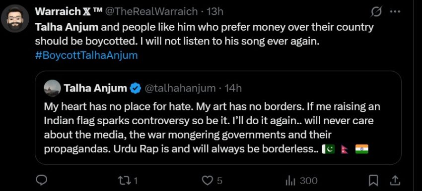 Heres How Social Media Responded To Pak Rapper Talha Anjum Waving Indian Flag