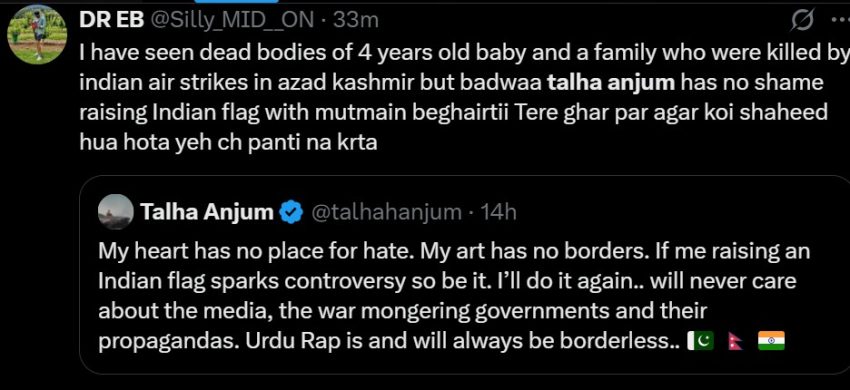 Heres How Social Media Responded To Pak Rapper Talha Anjum Waving Indian Flag 