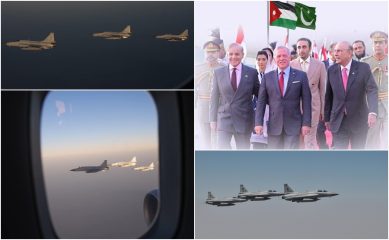 Pakistans Jf 17 Jets Escort King Abdullah Ii Of Jordans Plane In Historic Welcome