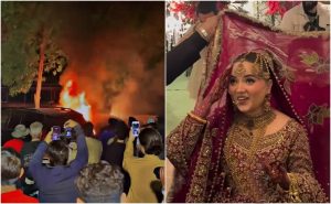 Car Goes Up In Flames At Rabeeca Khans Baraat And Netizens Call It Content
