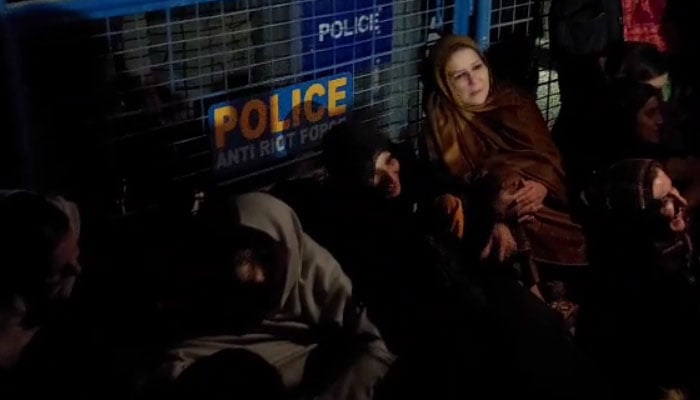 Imran Khans Sisters Stage Sit In Near Adiala Jail After Meeting Denied