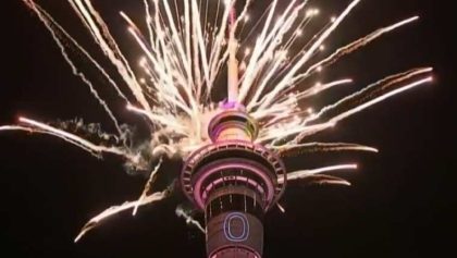 New Year Celebrations Begin In New Zealand With Spectacular Fireworks Display