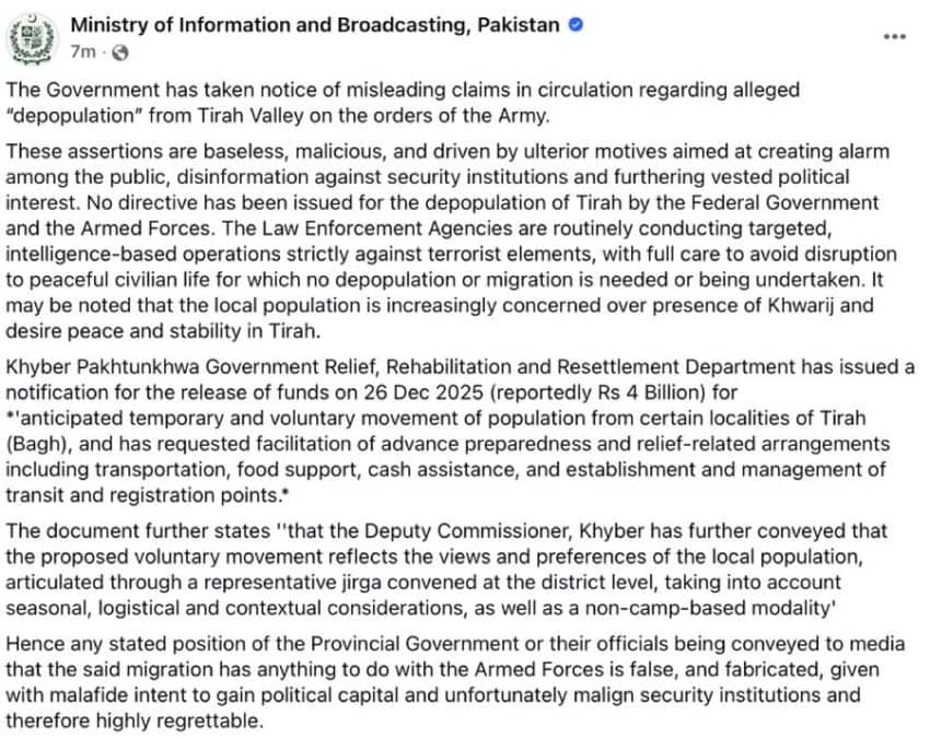 Is Tirah Valley Being Evacuated On Pakistan Army Orders 