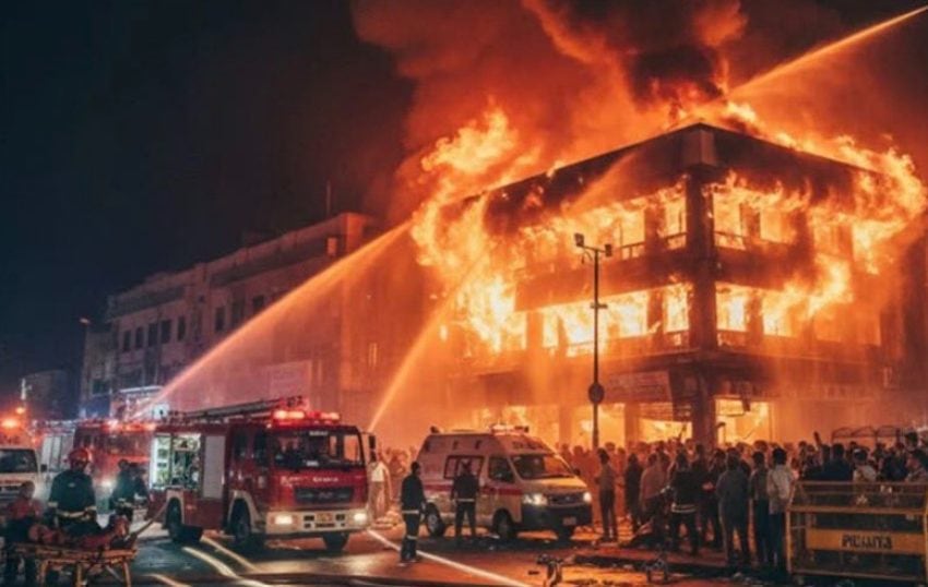 Karachi In Shock As Massive Gul Plaza Fire Leaves 5 Dead Several Injured 