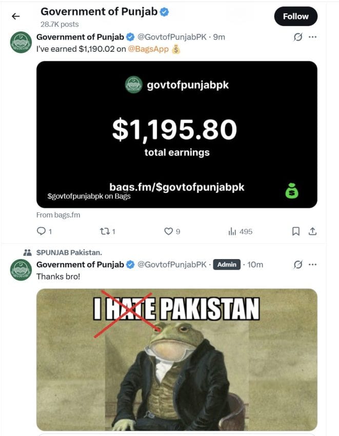 Punjab Govts X Account Hacked With Anti Pakistan Message And Scam Links 