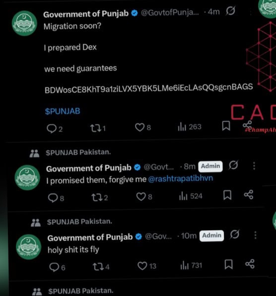 Punjab Govts X Account Hacked With Anti Pakistan Message And Scam Links 