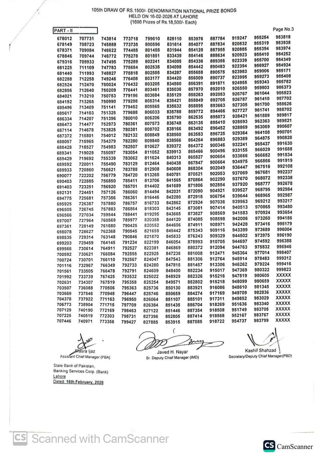 1500 Prize Bond February 2026 Check Draw Results Online 