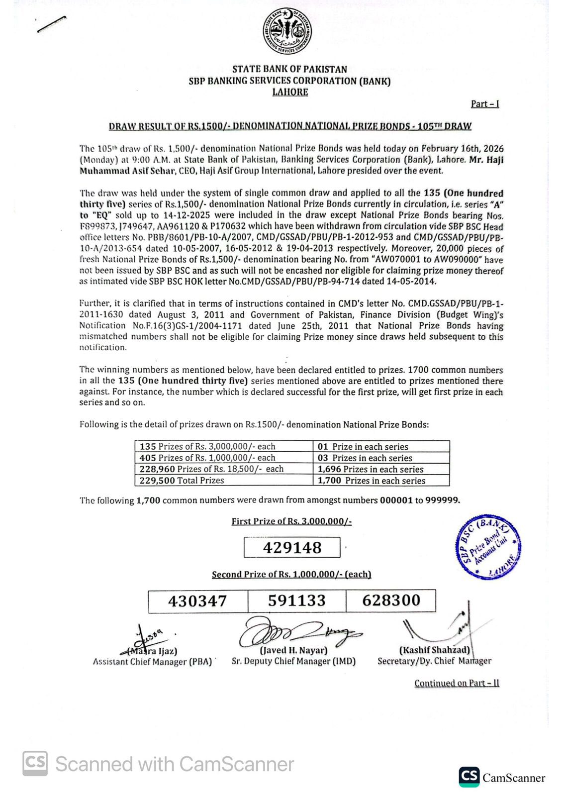 1500 Prize Bond February 2026 Check Draw Results Online 