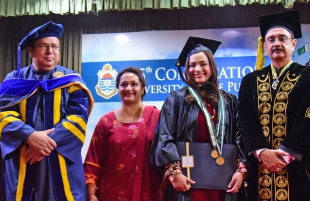 Aleezae Shabbir Khan Secures Triple Gold Medals at Punjab University