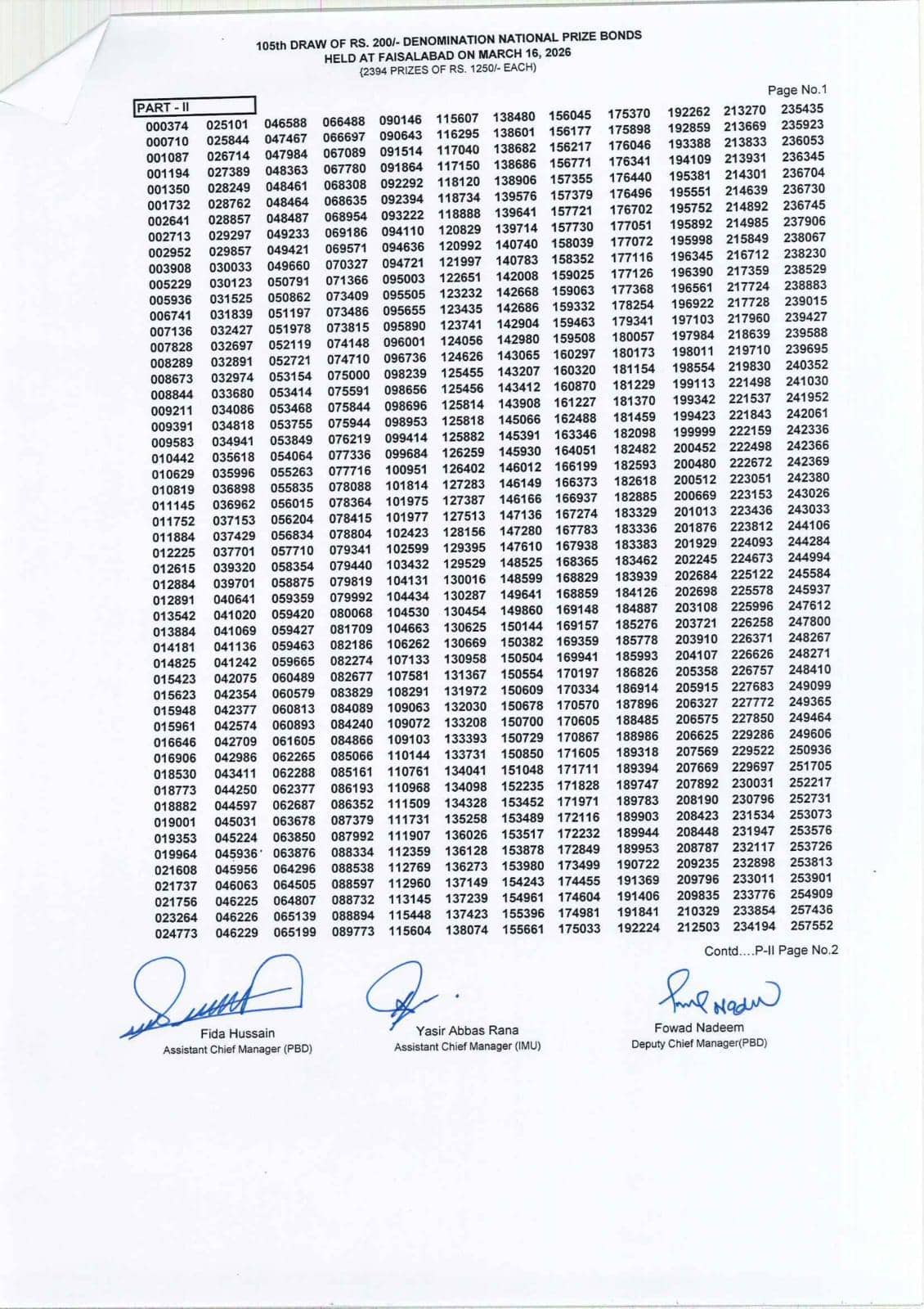 200 Prize Bond Draw Winners List March 2026 