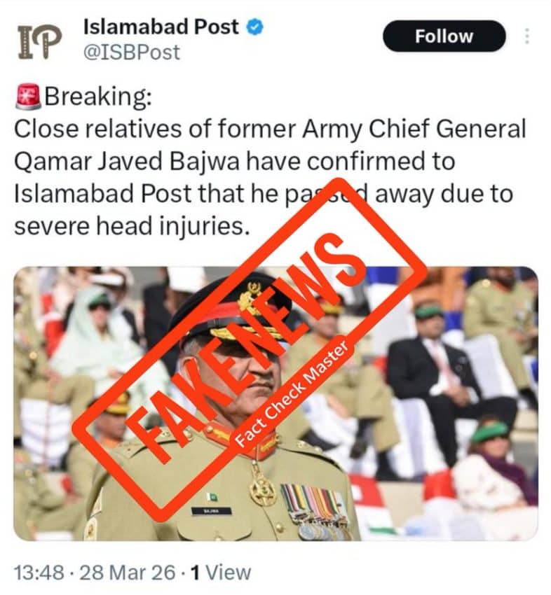 Ex Army Chief Qamar Javed Bajwa Is Alive Viral Death Rumors Debunked 