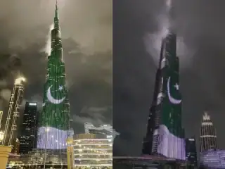 Pakistans Flag Illuminates Burj Khalifa On Pakistan Day