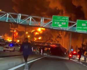 Tehran In Flames After Massive Israeli Bombing Of Oil Facilities In Iran