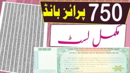 750 Prize Bond Draw Results Online Winners April 2026