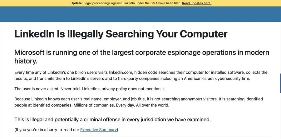 Linkedin Under Scrutiny For Sharing Users Data With Third Parties