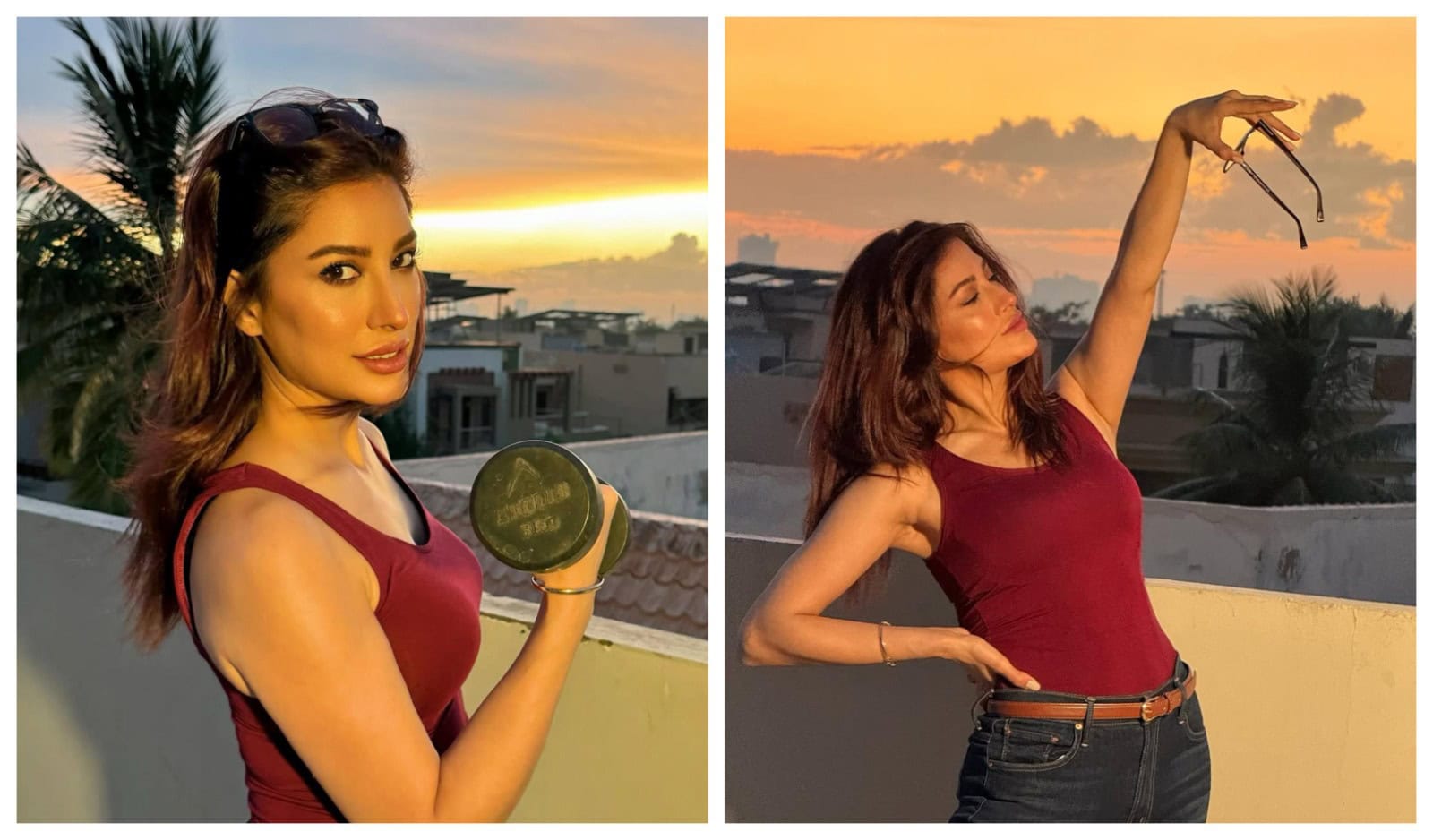 Mehwish Hayat enjoys a golden sunset, shares striking photos