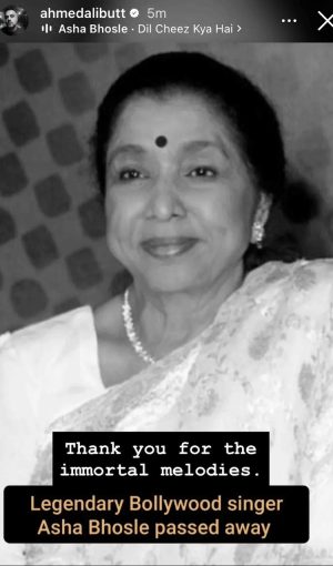 Pakistani Artists Pay Tribute To Asha Bhosle On Her Demise 