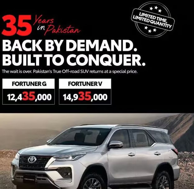 Toyota Fortuner Gets Big Price Cut In Pakistan Check New Rates 