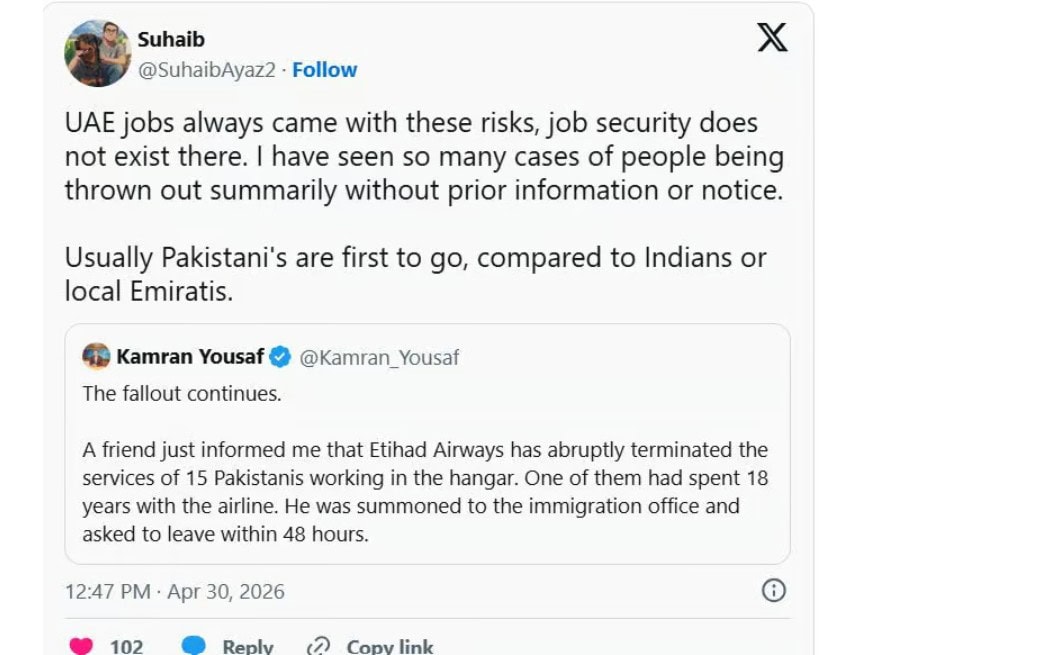 Etihad Airways Targeting Pakistani Workers In Latest Layoffs 
