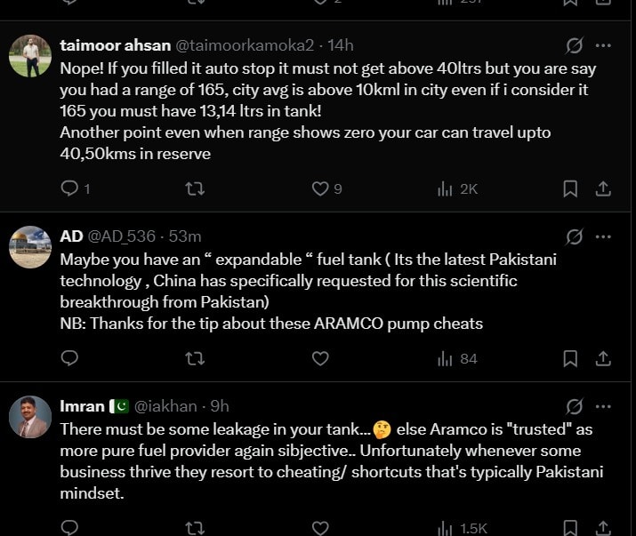 Honda City Owner Shocked As Islamabad Aramco Pump Bills 56 Liters In Cars 42 Liter Tank 