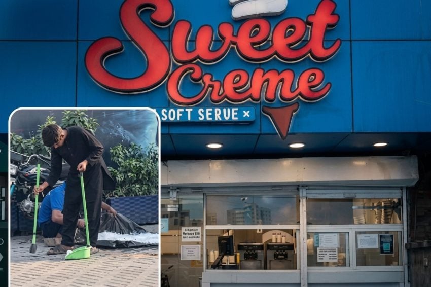 Sweet Creme Worker Spotted Crushing Ice In Filthy Street Conditions Video