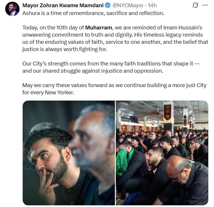 Nyc Mayor Mamdani Marks Ashura By Honoring Imam Hussains Timeless Legacy Of Justice Equality 