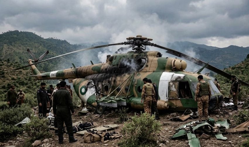 Pakistan Army Mi 17 Helicopter Crashes Near Muzaffarabad All Members On Board Martyred