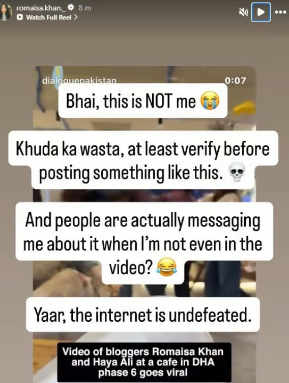 Romaisa Khan Clears Air On Viral Fight Video From Karachi Cafe 