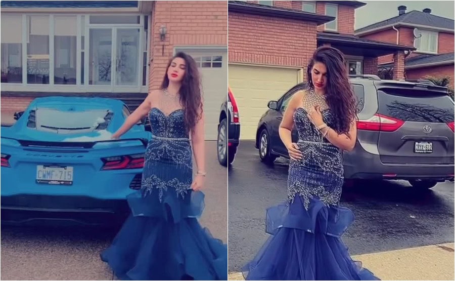 Sana Nawaz’s photo shoot in a blue mermaid gown created a …..