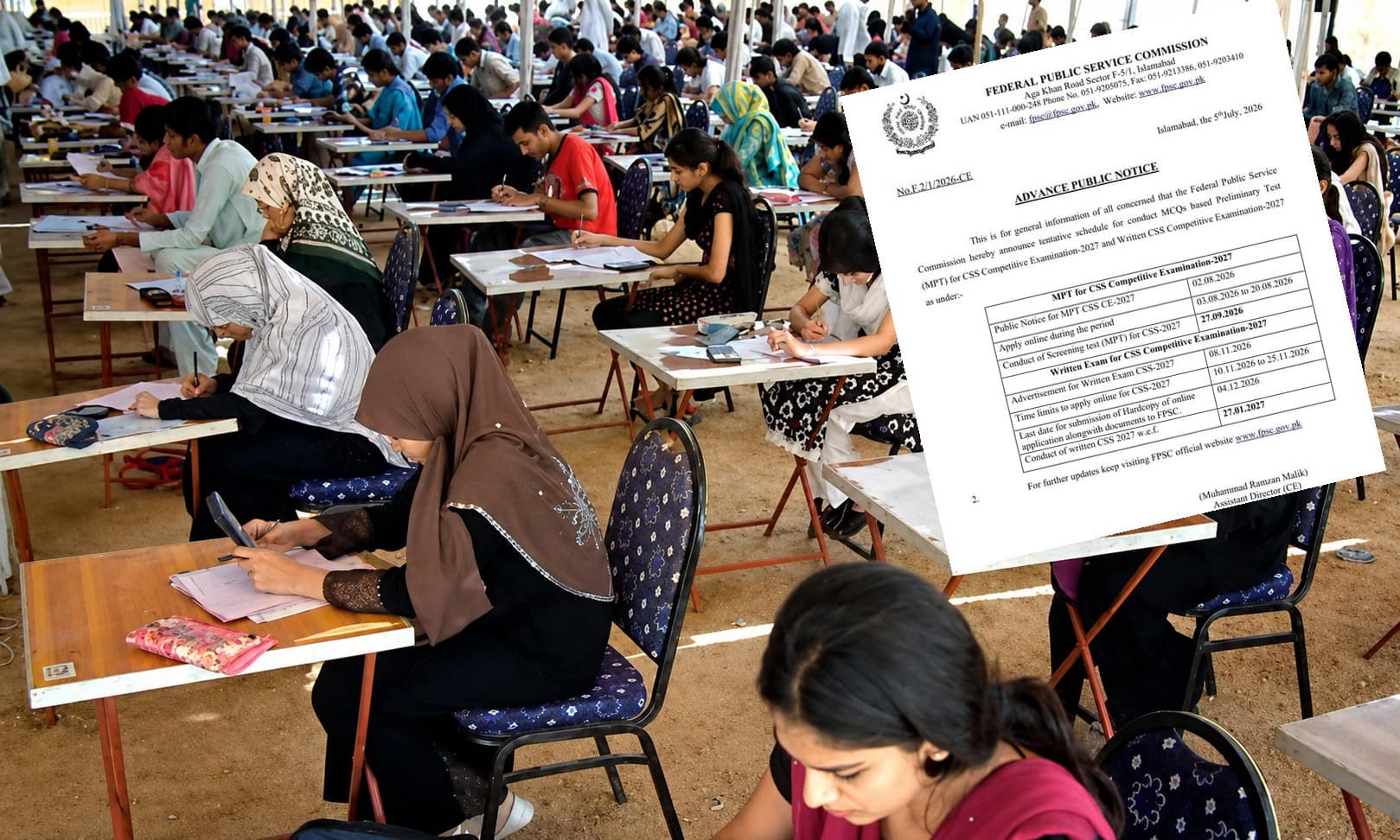 CSS 2027 MPT, Registration and Written Exam announced by FPSC; full details here