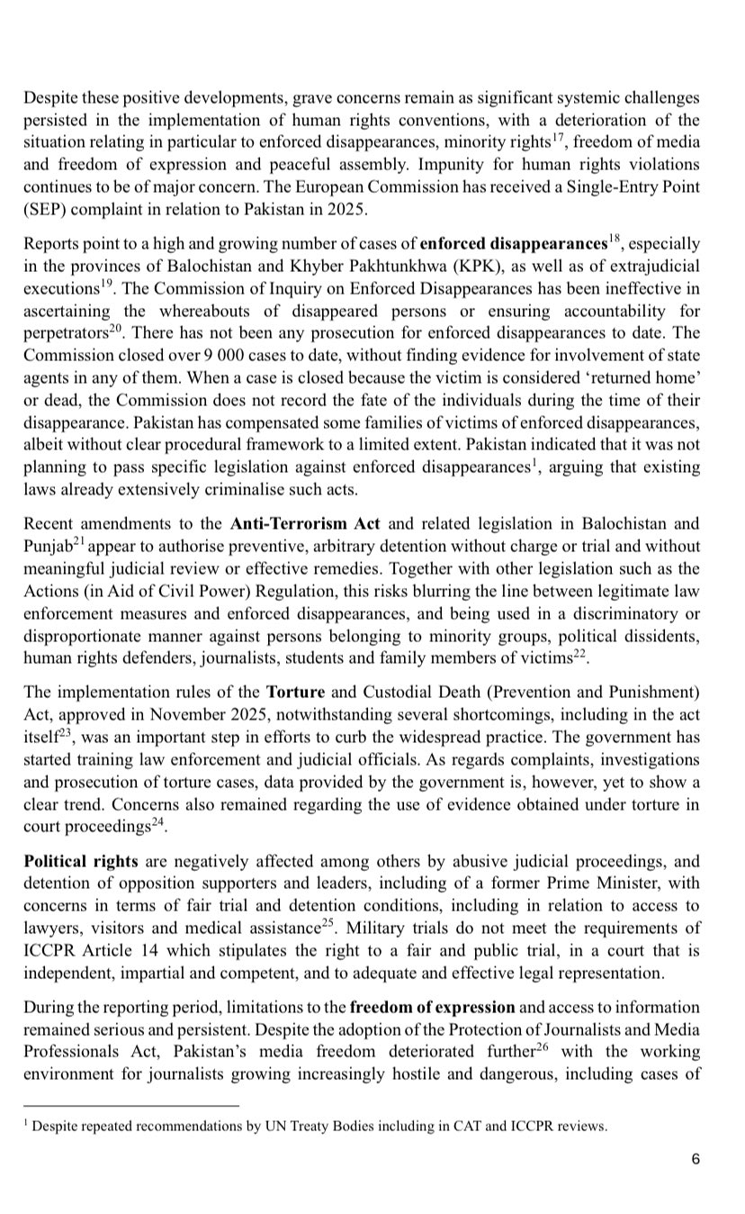 Pakistan Faces Fresh Eu Gsp Scrutiny Over Enforced Disappearances Media Freedom 