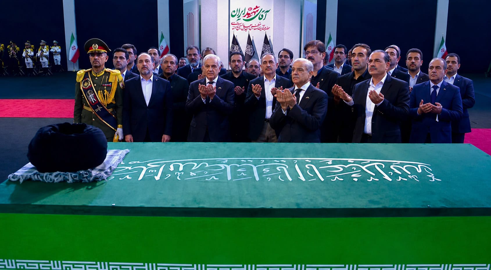 Pm Shehbaz Army Chief Asim Munir Pay Respects At Irans Slain Leader Ali Khameneis Funeral 
