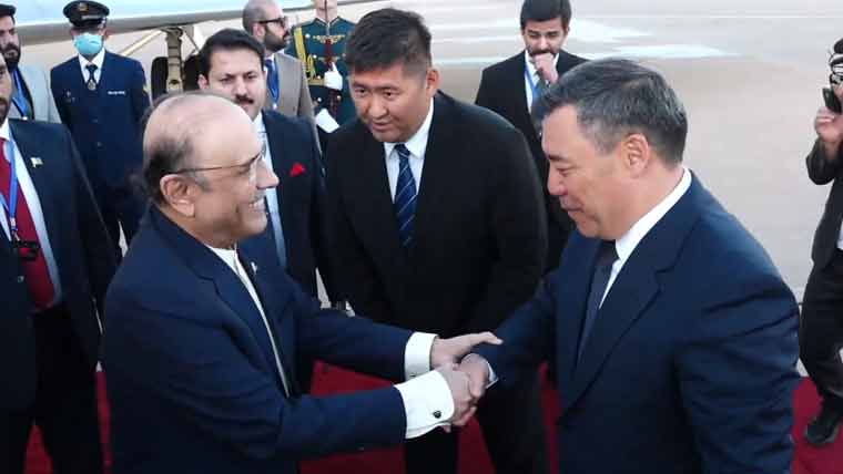 President Zardari Arrives In Kyrgyzstan On Two Day Official Visit