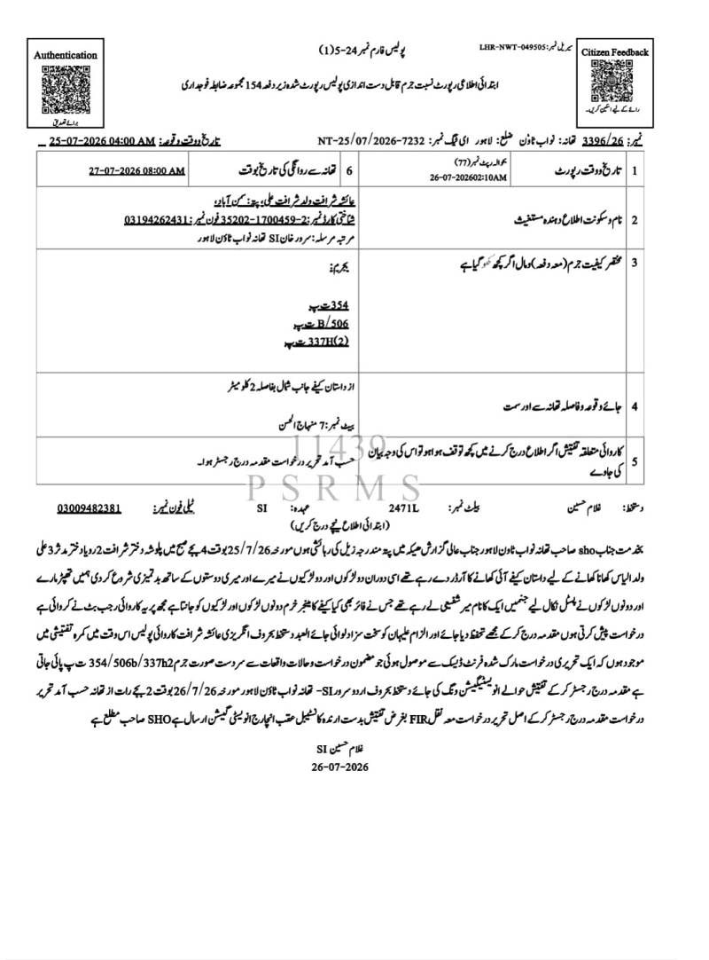 Rajab Butt Booked Over Alleged Assault On Woman Her Friends At Lahore Cafe 