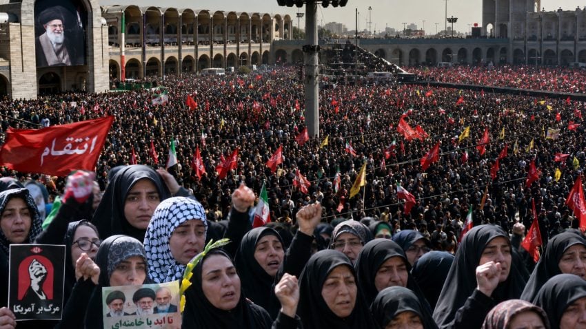 Revenge Chants Echo Across Iran As Khameneis Funeral Ceremonies Underway