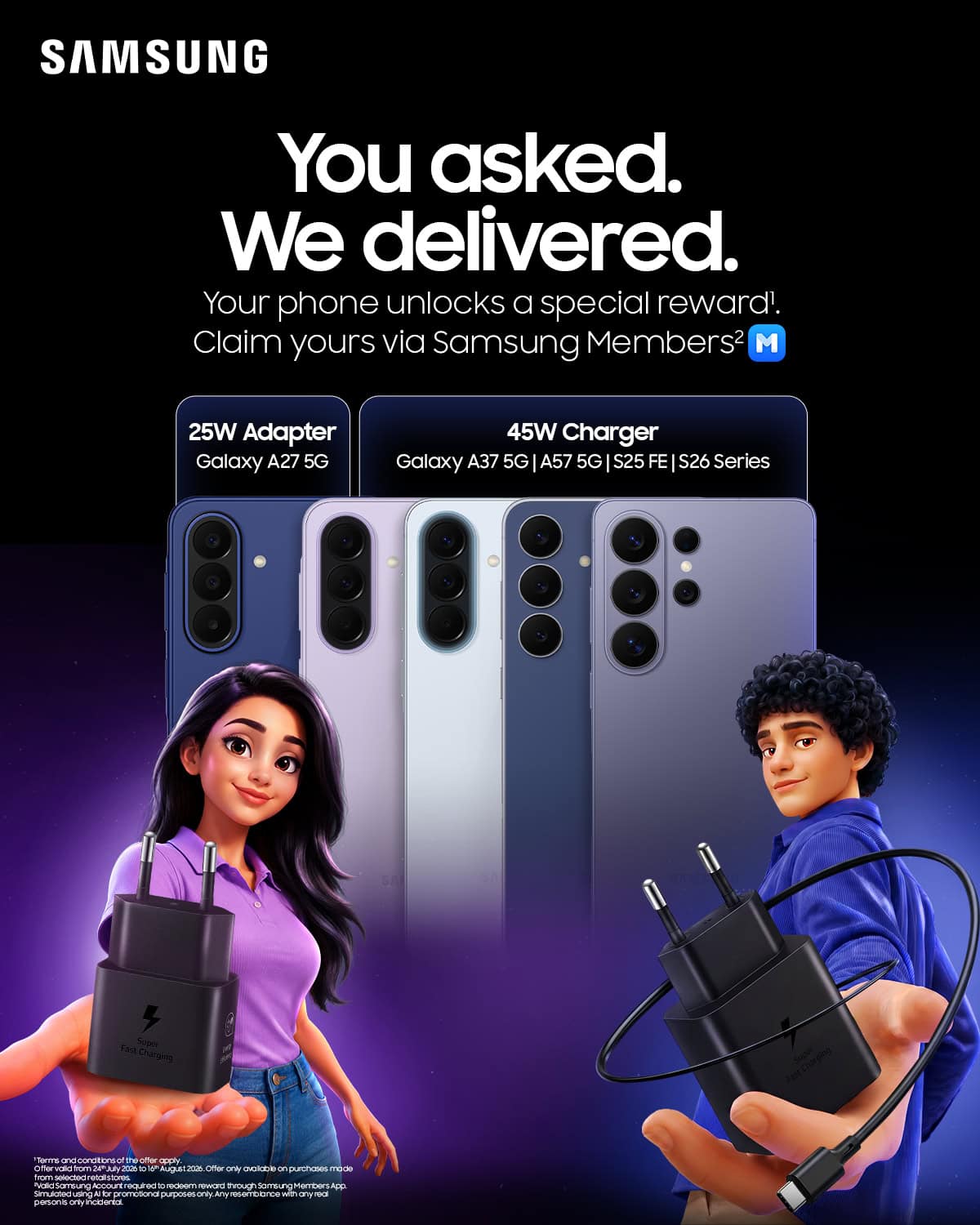You Asked They Delivered Buy A Selected Galaxy Phone And Get Your Free Charger Via Samsung Members App 