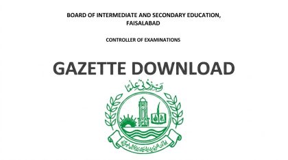Bise Faisalabad Matric Class 10 Gazette 2026 Pdf Download