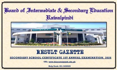 Bise Rawalpindi Matric Class 10 Gazette 2026 Pdf Download