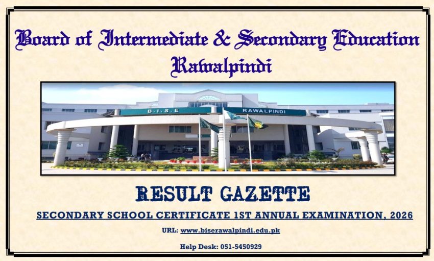 Bise Rawalpindi Matric Class 10 Gazette 2026 Pdf Download