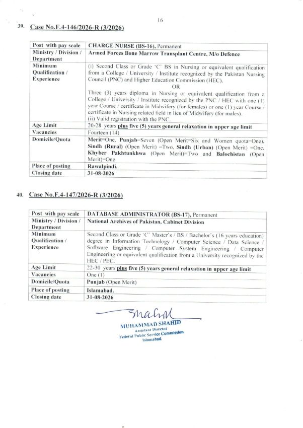 Fpsc Jobs August 2026 Teacher Nurse Medical Engineer Fia Vacancies Apply Online 
