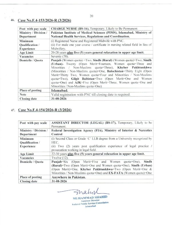 Fpsc Jobs August 2026 Teacher Nurse Medical Engineer Fia Vacancies Apply Online 