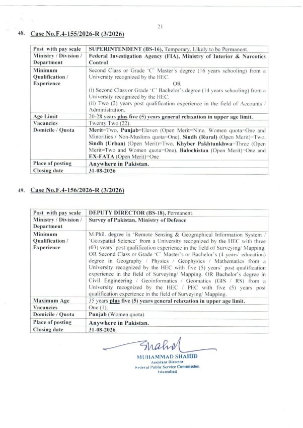 Fpsc Jobs August 2026 Teacher Nurse Medical Engineer Fia Vacancies Apply Online 