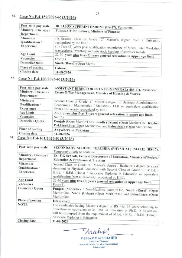 Fpsc Jobs August 2026 Teacher Nurse Medical Engineer Fia Vacancies Apply Online 