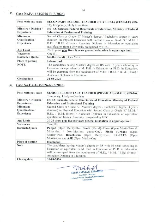 Fpsc Jobs August 2026 Teacher Nurse Medical Engineer Fia Vacancies Apply Online 