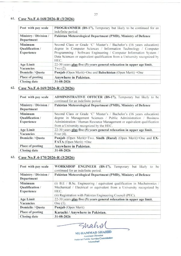 Fpsc Jobs August 2026 Teacher Nurse Medical Engineer Fia Vacancies Apply Online 