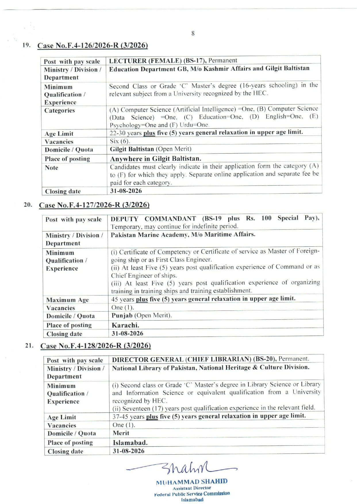 Fpsc Jobs August 2026 Teacher Nurse Medical Engineer Fia Vacancies Apply Online 