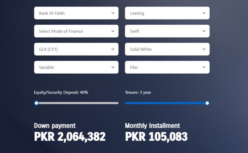 Suzuki Swift Installment Plans In Pakistan August 2026 Update