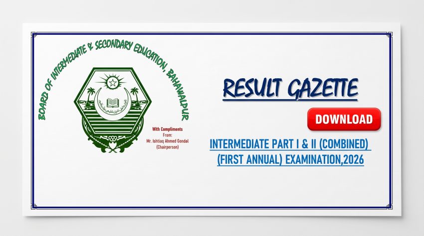 Bise Bahawalpur Class 12 Gazette 2026 Pdf Download