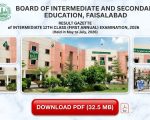 Bise Faisalabad Class 12 Gazette 2026 Pdf Download