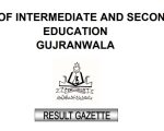 Bise Gujranwala Complete Pdf Gazette For Class 9 Results 2026